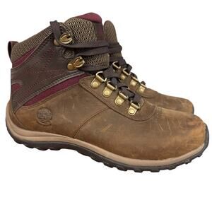 Timberland Norwood Brown Leather Ankle Boots Waterproof Hiking Shoes Lace Up 6